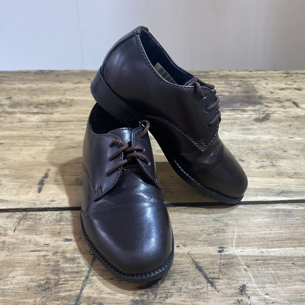 Kid’s Oxford Brown Lace Up Formal Round Toe Shoes Dance Wedding (Sizes 8 to 6)